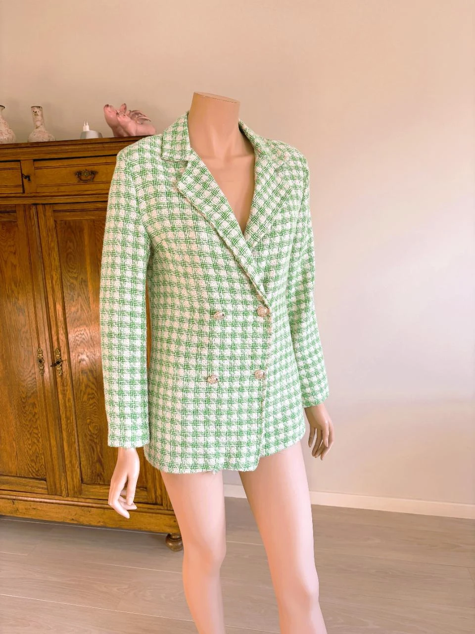 Chic Edel Rose Blazer – Maat S – Goudkleurige Knopen